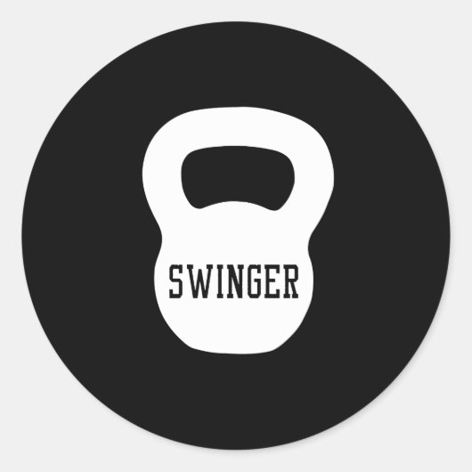 Kettlebell Swinger Ronde Sticker (Voorkant)