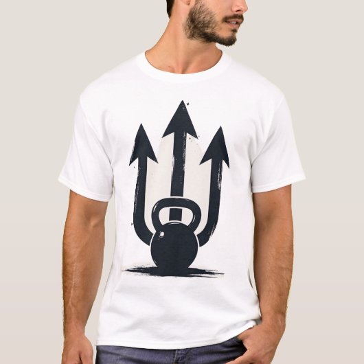 Kettlebell Trident | Triple Arrow Strength & Power T-shirt (Voorkant)