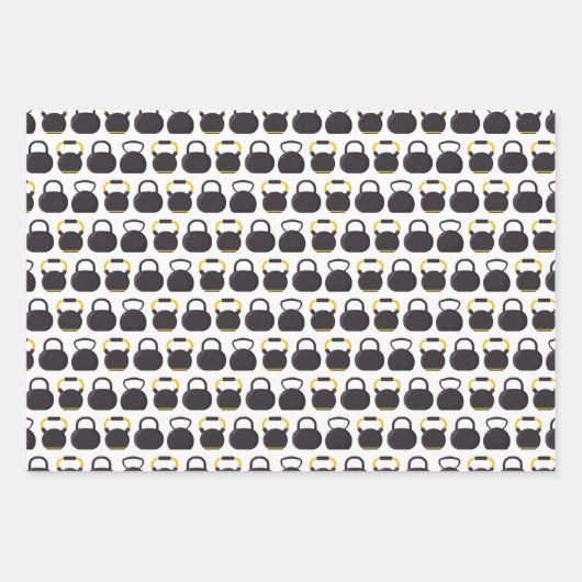 Kettlebell verjaardagsfeestje inpakpapier vel (Voorkant)