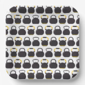 Kettlebell verjaardagsfeestje papieren bordje (Voorkant)