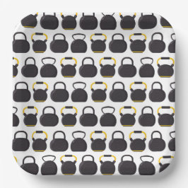 Kettlebell verjaardagsfeestje papieren bordje