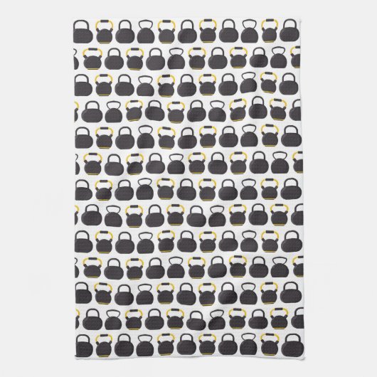 Kettlebell verjaardagsfeestje theedoek (Verticaal)