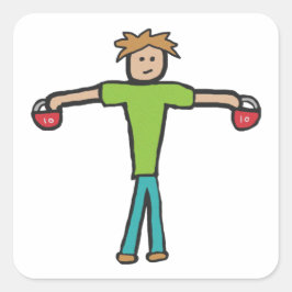 Kettlebell Vierkante Sticker