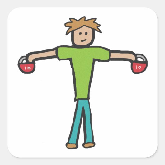 Kettlebell Vierkante Sticker (Voorkant)