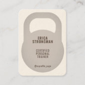 Kettlebell vorm cover crème visitekaartje (Voorkant)