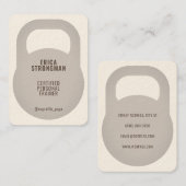 Kettlebell vorm cover crème visitekaartje (Voorkant / Achterkant)