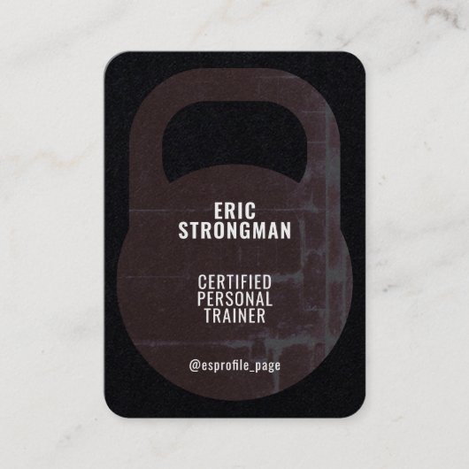 Kettlebell-vormkap Visitekaartje (Voorkant)