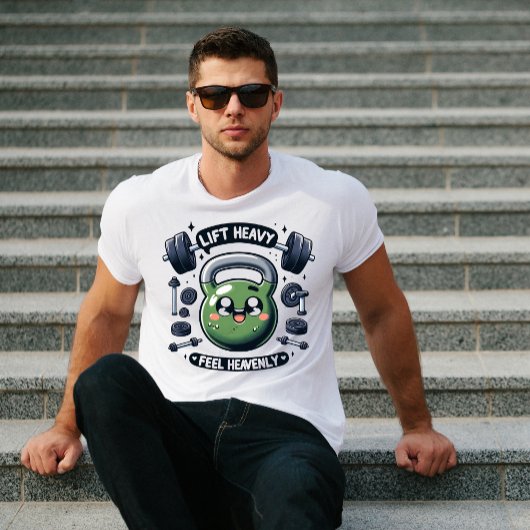 Kettlebell Workout, Lift Heavy, voel je hemels T-shirt