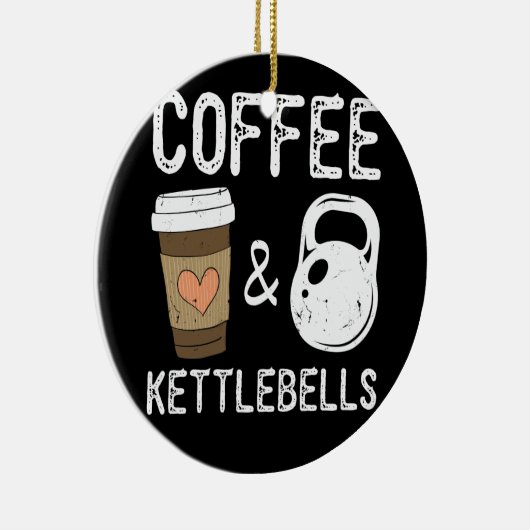 Kettlebells Coffee HIIT Fitness Workout Gym Keramisch Ornament (Rechts)
