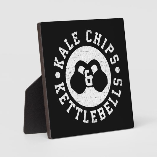 Kettlebells en boerenkoolchips - Funny Novelty Wor Fotoplaat (Voorkant)