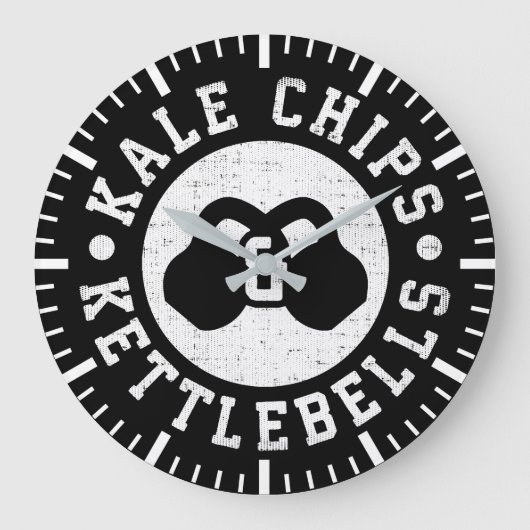 Kettlebells en boerenkoolchips - Funny Novelty Wor Grote Klok (Voorkant)