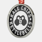 Kettlebells en boerenkoolchips - Funny Novelty Wor Metalen Ornament (Links)