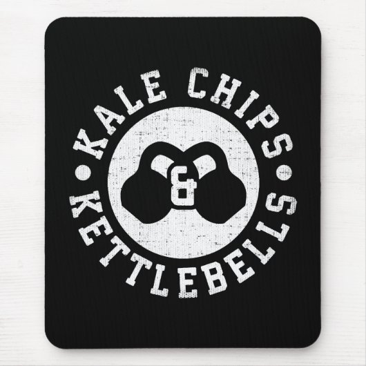 Kettlebells en boerenkoolchips - Funny Novelty Wor Muismat (Voorkant)