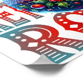 Kettlebells Rock Christmas Fitness Vakantie Fun Poster (Hoek)