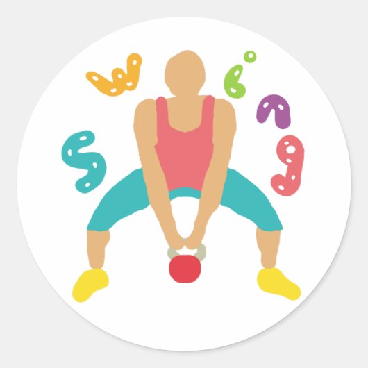 Kettlebells Ronde Sticker (Voorkant)
