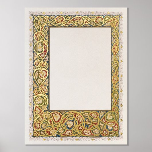 Ketubah Rubaiyat Handschrift Art Nouveau Folie Afdrukken (Voorkant)