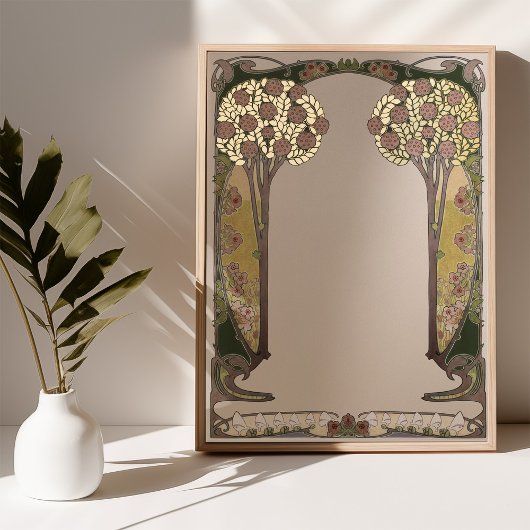 Ketubah Tree of Life Handschrift Art Nouveau Folie Afdrukken