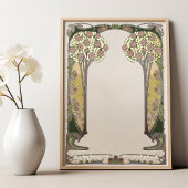 Ketubah Tree of Life Handschrift Art Nouveau Folie Afdrukken