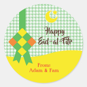 Ketupat Eid-al-Fitr / Eid Mubarak Stickers Groen