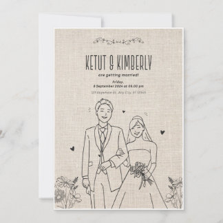 "Ketut & Kimberly – Elegant Wedding Invite Design" Kaart