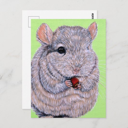 Keuffer Nibbling Chinchilla Painting Briefkaart (Voorkant / Achterkant)