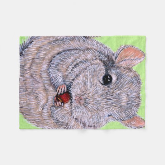 Keuffer Nibbling Chinchilla Painting Fleece Deken (Voorkant (Horizontaal))