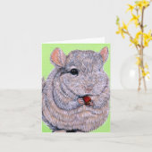Keuffer Nibbling Chinchilla Painting Kaart (Gele Bloem)