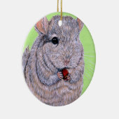 Keuffer Nibbling Chinchilla Painting Keramisch Ornament (Rechts)