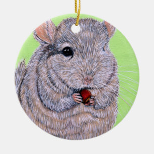 Keuffer Nibbling Chinchilla Painting Keramisch Ornament