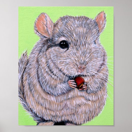 Keuffer Nibbling Chinchilla Painting Poster (Voorkant)