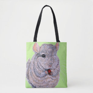 Keuffer Nibbling Chinchilla Painting Tote Bag