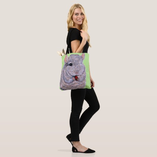 Keuffer Nibbling Chinchilla Painting Tote Bag (Op model)