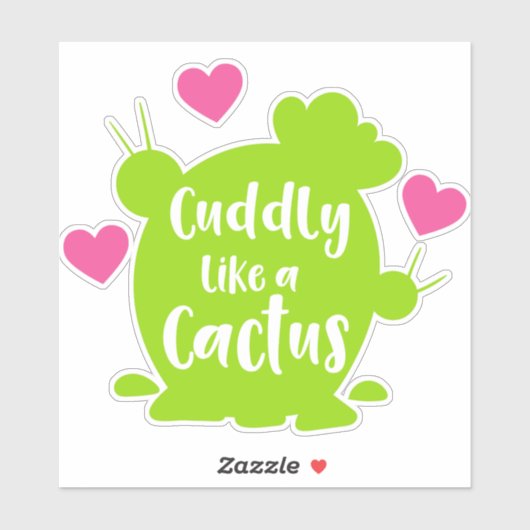 Keuk als een Cactus, Cacti, Succulent, Harten Sticker (Vel)