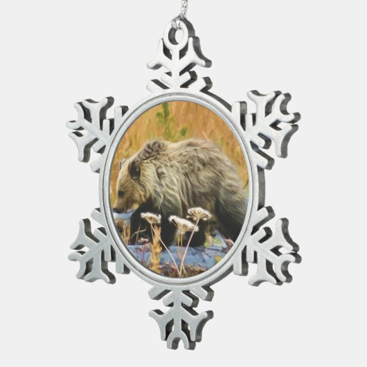 Keuk Beer Tin Sneeuwvlok Ornament (Rechts)