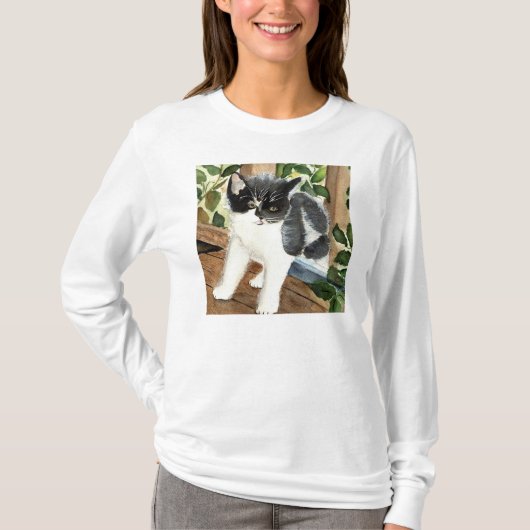 Keuk Shirt met lange beschermhoed (Voorkant)