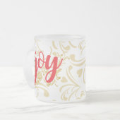 Keuk van Joy Red en Gold Personalized Mug Matglas Koffiemok (Voorkant links)
