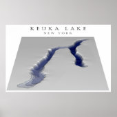 Keuka Lake 3d-kaart Poster (Voorkant)