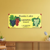 Keuka Lake Concord Grapes Label Canvas Afdruk (Insitu (Woonkamer))