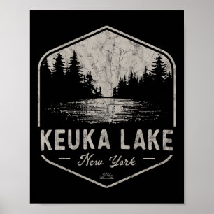 Keuka Lake New York Buitenactiviteiten Vintage  Poster