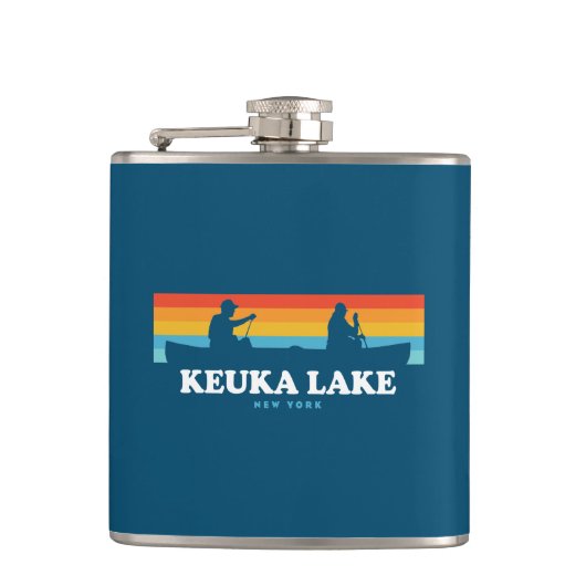 Keuka Lake New York Canoe Heupfles (Voorkant)