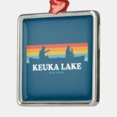 Keuka Lake New York Canoe Metalen Ornament (Links)