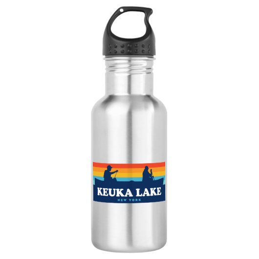 Keuka Lake New York Canoe Waterfles (Voorkant)