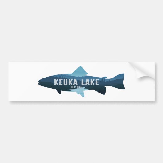 Keuka Lake New York Fish Bumpersticker (Voorkant)