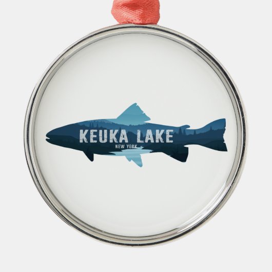Keuka Lake New York Fish Metalen Ornament (Voorkant)