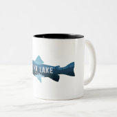 Keuka Lake New York Fish Tweekleurige Koffiemok (Voorkant rechts)