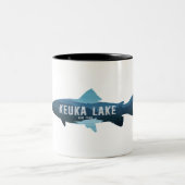 Keuka Lake New York Fish Tweekleurige Koffiemok (Center)