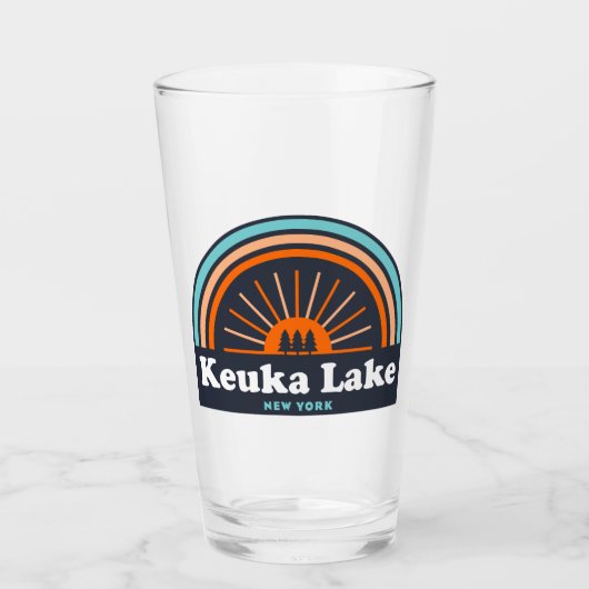 Keuka Lake New York Rainbow Glas (Voorkant)