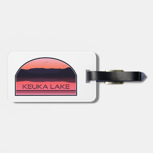 Keuka Lake New York Red Sunrise Bagagelabel (Achterkant horizontaal)