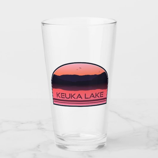 Keuka Lake New York Red Sunrise Glas (Voorkant)