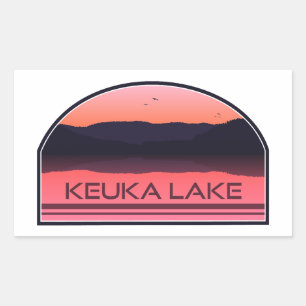 Keuka Lake New York Red Sunrise Rechthoekige Sticker